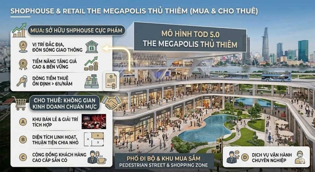 AI tạo ảnh Shophouse & Retail The Megapolis Thủ Thiêm