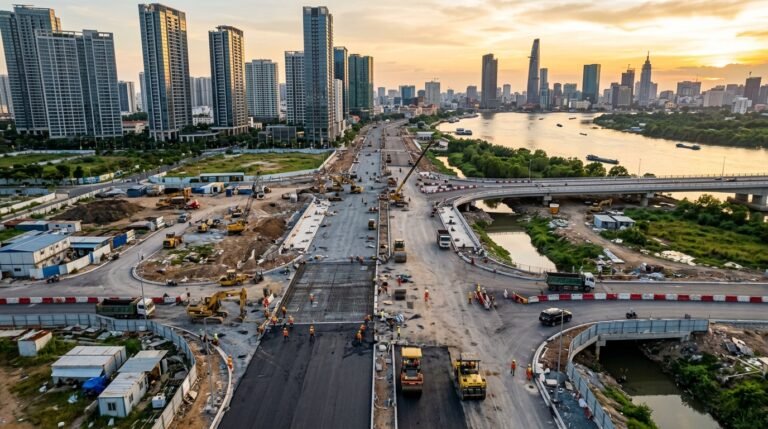 The Megapolis Thủ Thiêm — 4 tuyến đường huyết mạch khu đô thị mới Thủ Thiêm đang thi công sôi động tháng 6/2026