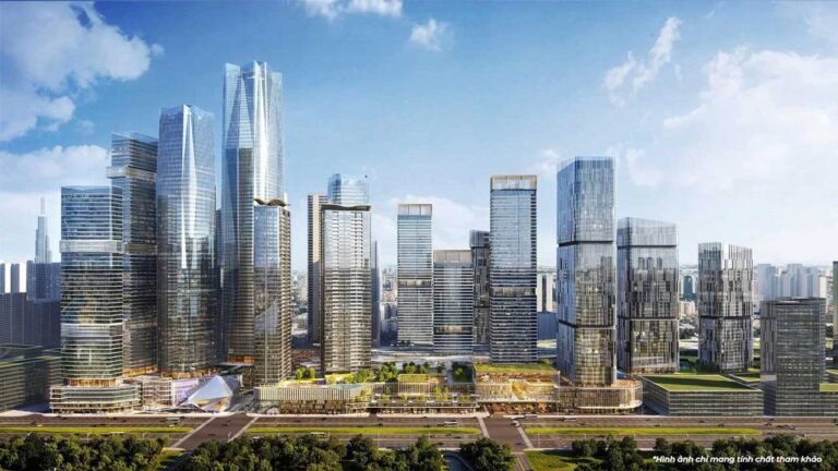 Phối cảnh các toà tháp căn hộ The Megapolis của Sonkim Land và nhà Thủ Thiêm