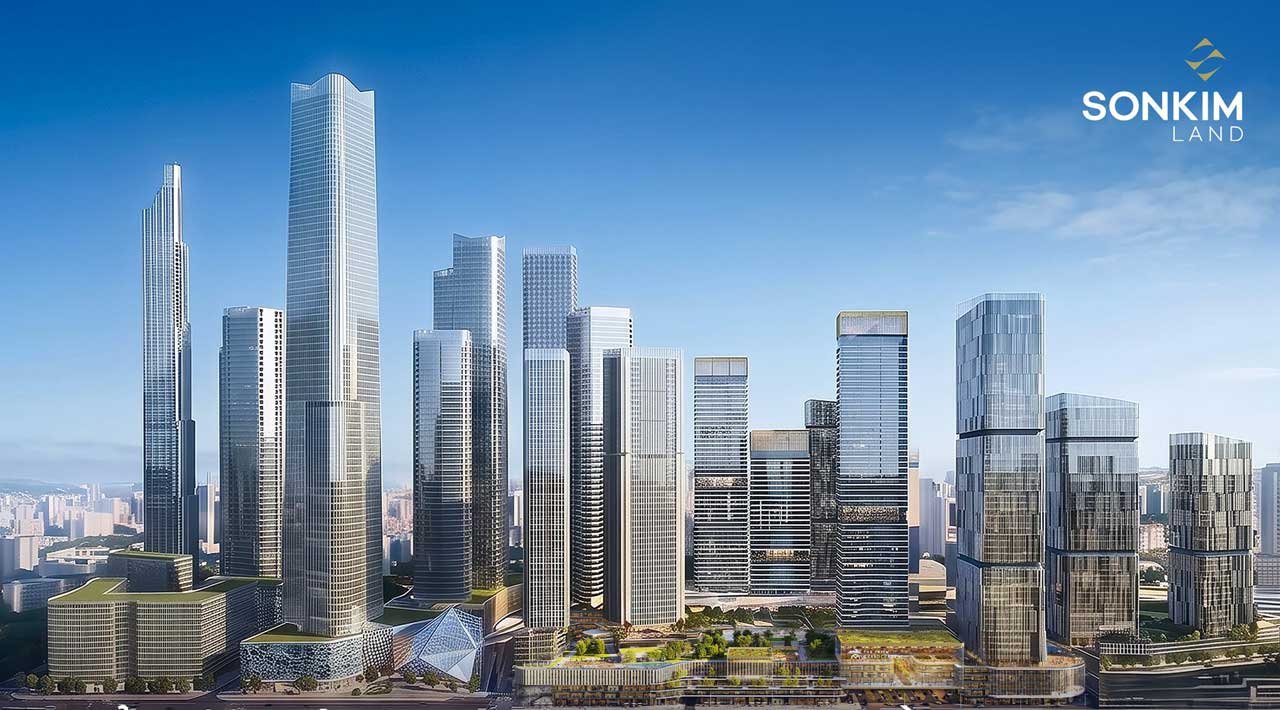 Hình minh hoạ các toà tháp văn phòng The Megapolis Thủ Thiêm của Sonkim Land