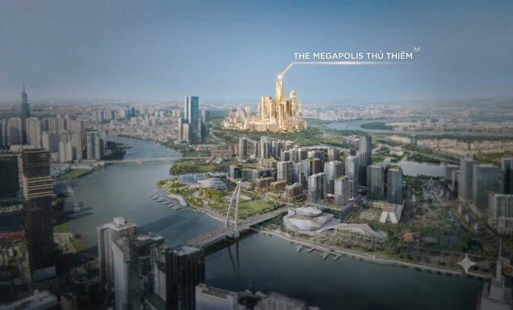 Hình phối cảnh vị trí dự án The Megapolis và khu đô thị Thủ Thiêm