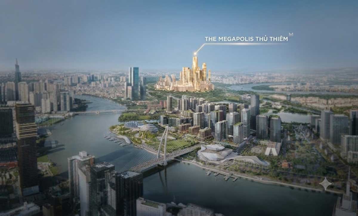 Hình phối cảnh vị trí dự án The Megapolis và khu đô thị Thủ Thiêm