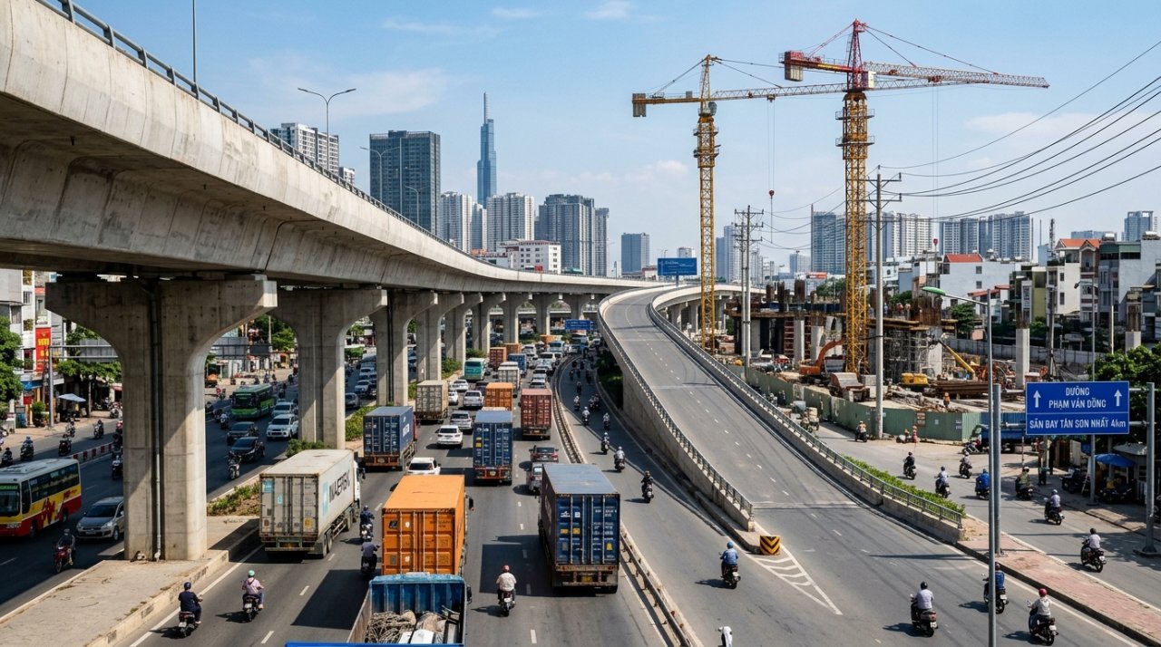 Cầu vượt N4 nút giao An Phú kết nối đại lộ Mai Chí Thọ Thủ Thiêm