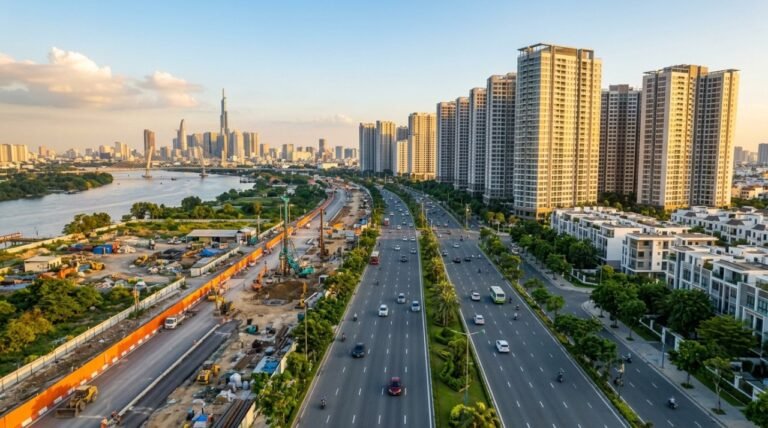 Đường Tố Hữu Thủ Thiêm mở rộng 7 làn xe kết nối Mai Chí Thọ