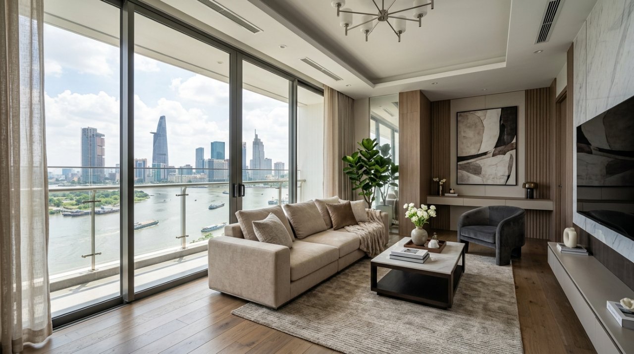 Nội thất căn hộ cao cấp Thủ Thiêm view sông Sài Gòn