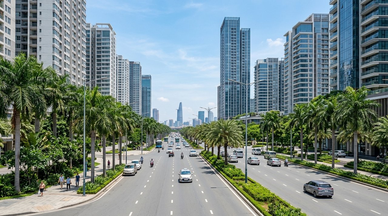 Đại lộ Mai Chí Thọ khu vực The Megapolis Thủ Thiêm, Sonkim Land