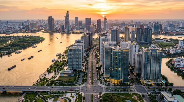 Giá căn hộ trung tâm TP.HCM 2027 nhìn từ khu căn hộ cao tầng bên sông Sài Gòn