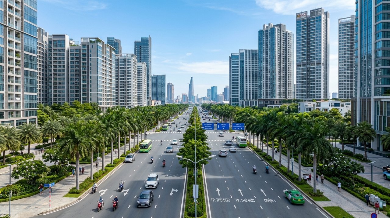 Khu đất trống chờ đấu giá tại Khu đô thị mới Thủ Thiêm, phường An Khánh, gần đường Mai Chí Thọ