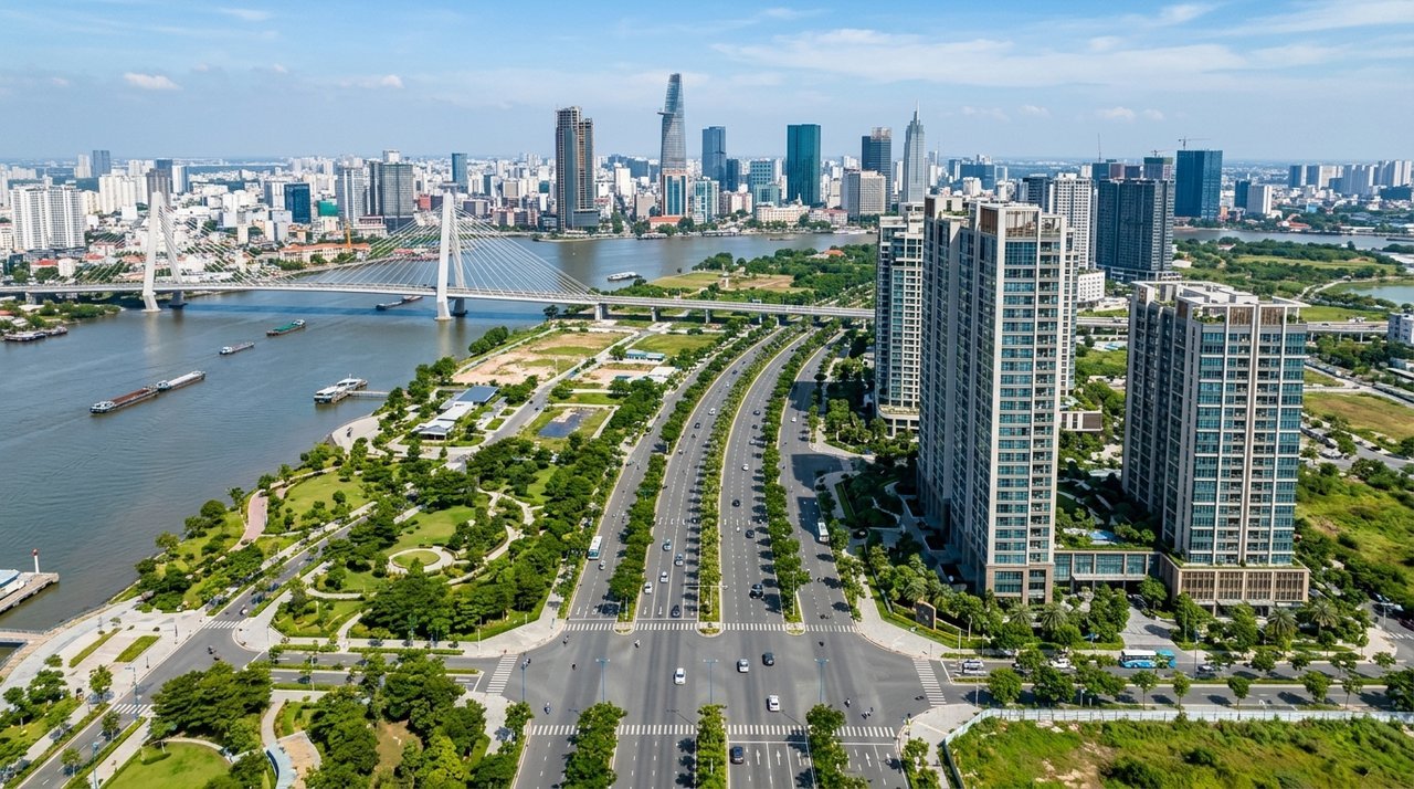 Đại lộ Mai Chí Thọ Thủ Thiêm nơi The Megapolis Thủ Thiêm tọa lạc