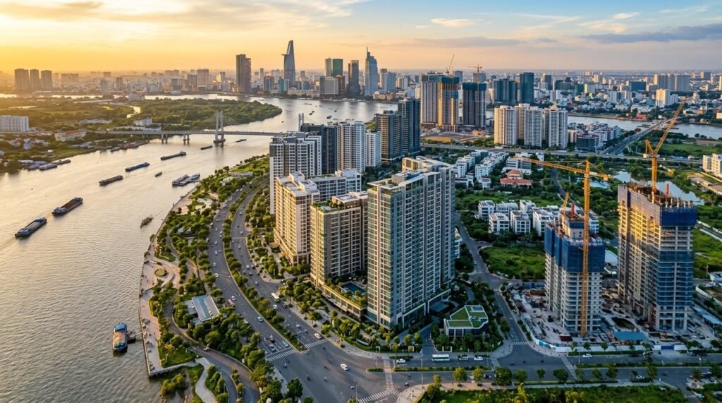 Khu vực phường An Khánh, Thủ Thiêm — nơi CII triển khai quỹ đất BT với các dự án nhà ở đã hình thành