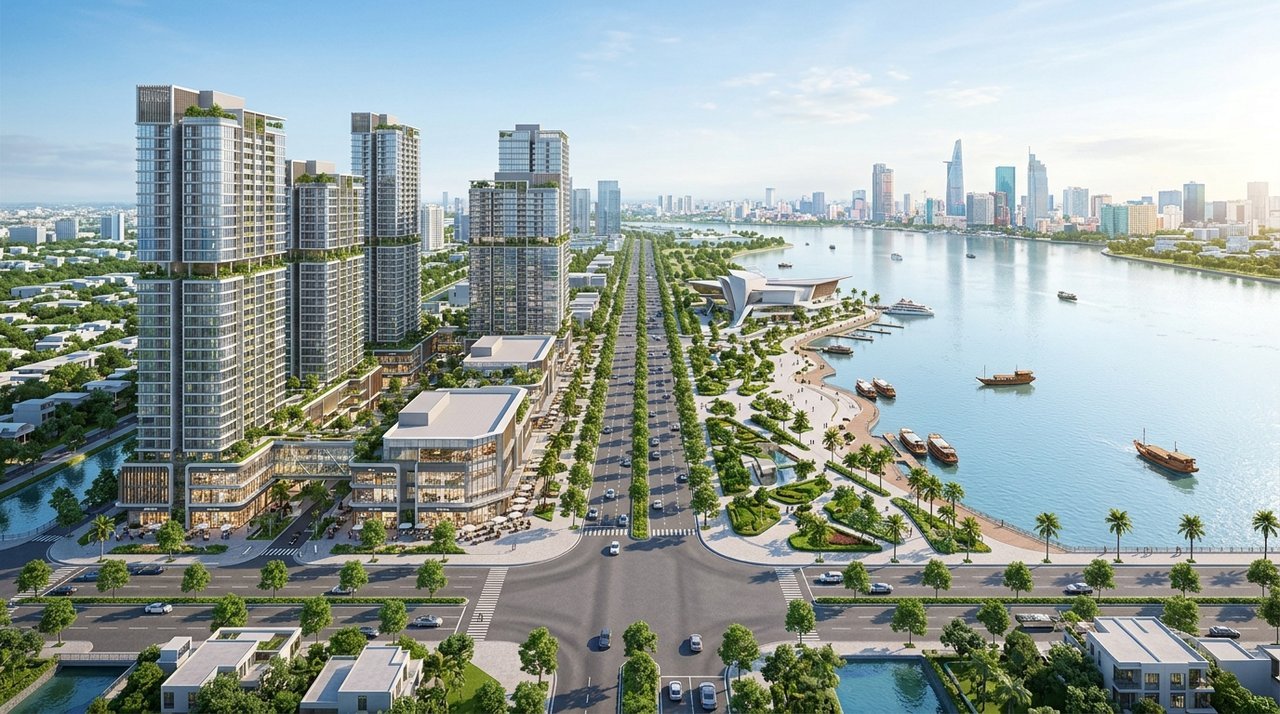 Quy hoạch tổng thể Khu đô thị mới Thủ Thiêm nơi đặt dự án Lotte Eco Smart City và The Megapolis Thủ Thiêm