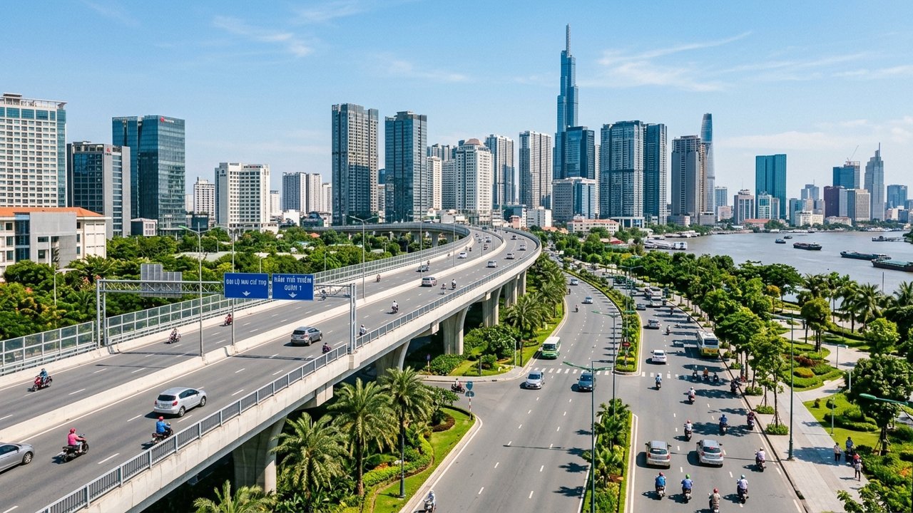 Cầu Thủ Thiêm 4 kết nối Khu đô thị mới Thủ Thiêm với khu Nam TP.HCM