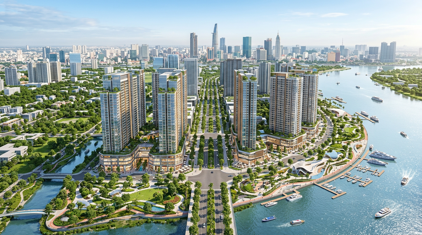 Đường Mai Chí Thọ và cầu Thủ Thiêm 2 kết nối The Megapolis Thủ Thiêm